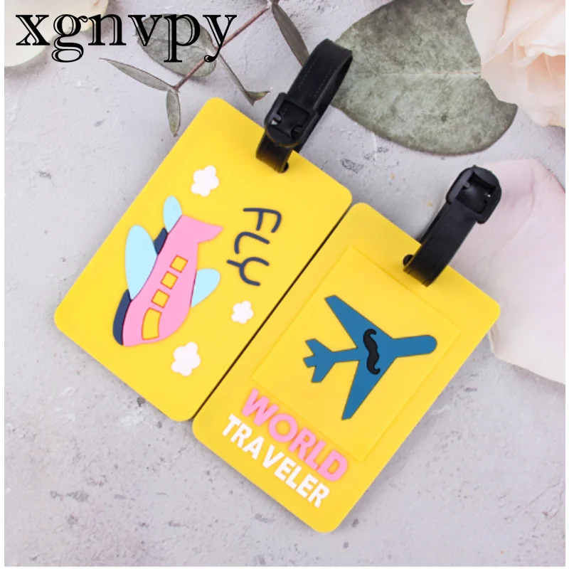 xgnvpy New Fashion Suitcase Luggage Tag Geometry Silicone ID Card Holder Baggage Label Address Identifier Travel Accessory