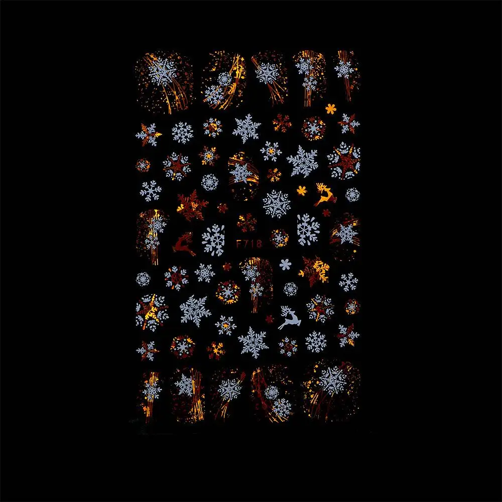 Decorations Self Adhesive Nail Foils Holographic Christmas Nail Stickers Laser Stickers Snowflake Nail Sticker DIY Nail Decals