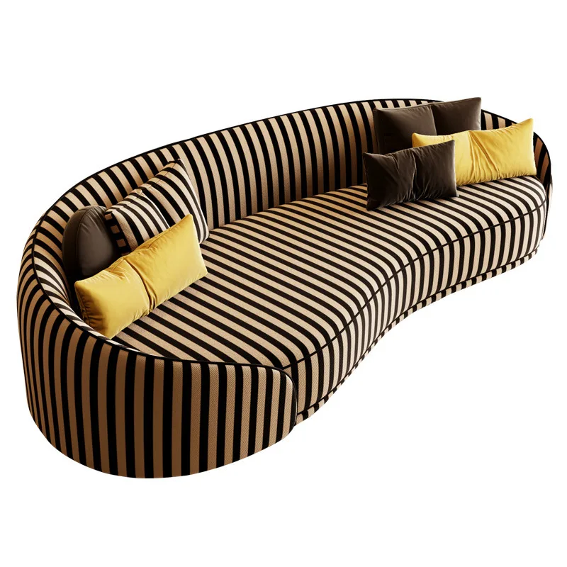 

Fabric sofa living room B & B apartment curved sofa fabric small apartment spot