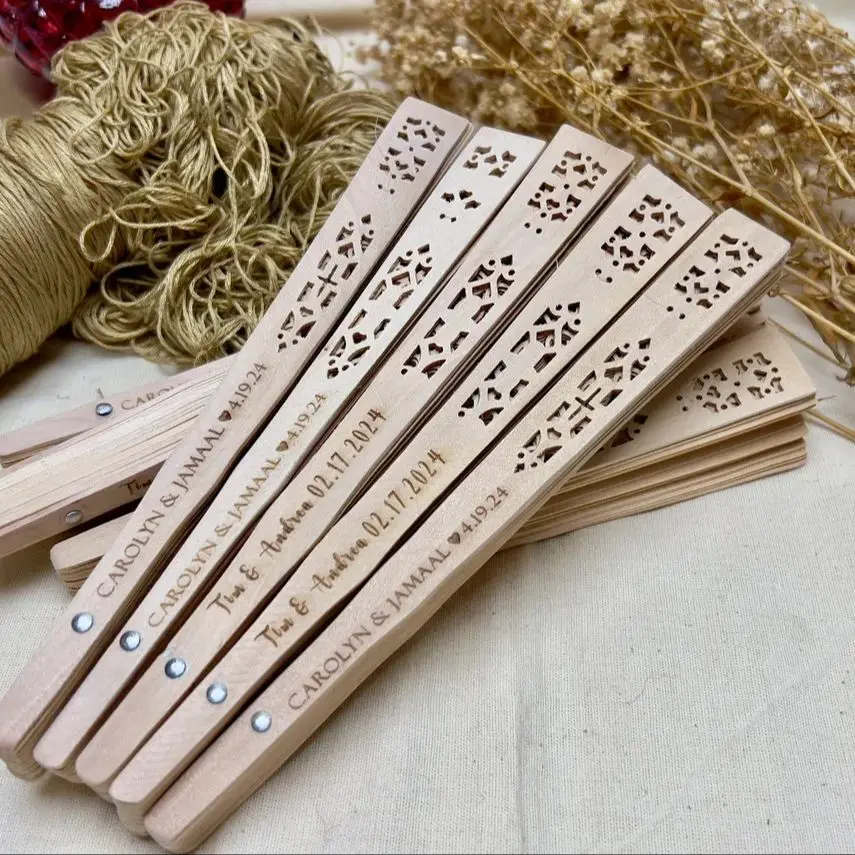 Personalized Wooden Hand Fan, Wedding Favors, Garden Wedding, Gifts for Guests, Bulk