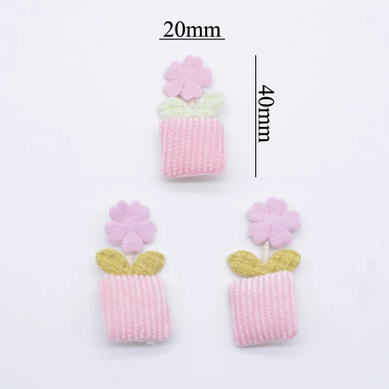 20Pcs 20*40mm Cartoon Flower Applique for Handmade Baby Clothes Hat Shoes Cloth Fabric Sewing Patches DIY Headwear Accessorres