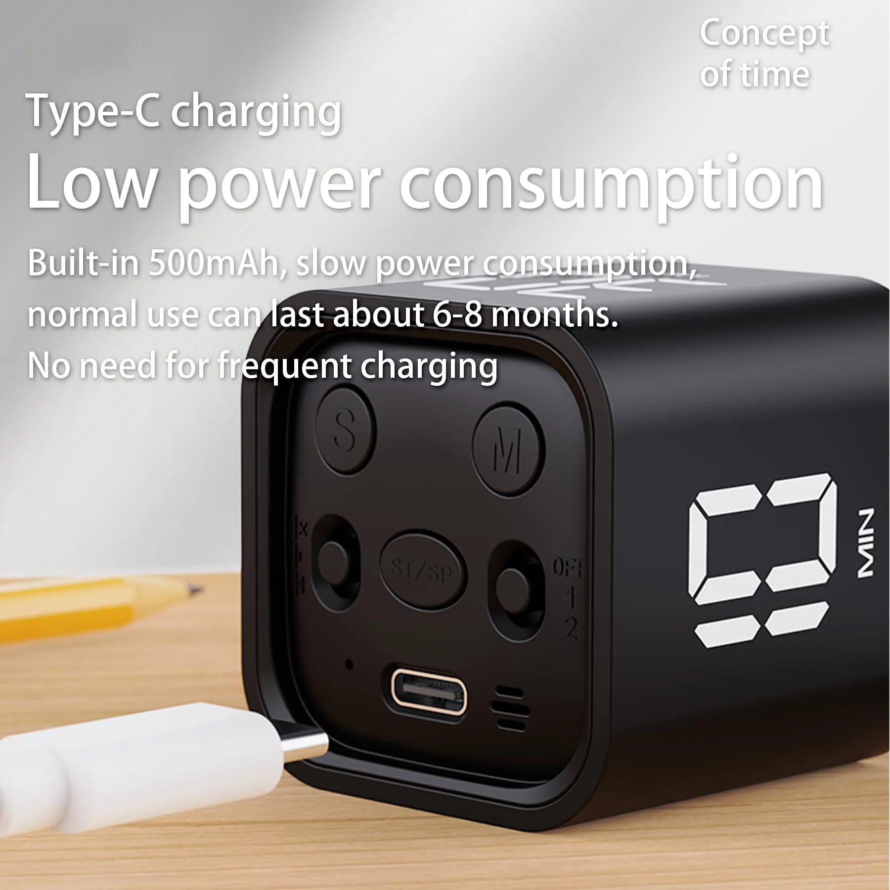 Productivity Cube Timer Gravity Sensor Flipping LED Display 4 Preset Time Dual Modes Countdown Cooking Study Office Kitchen