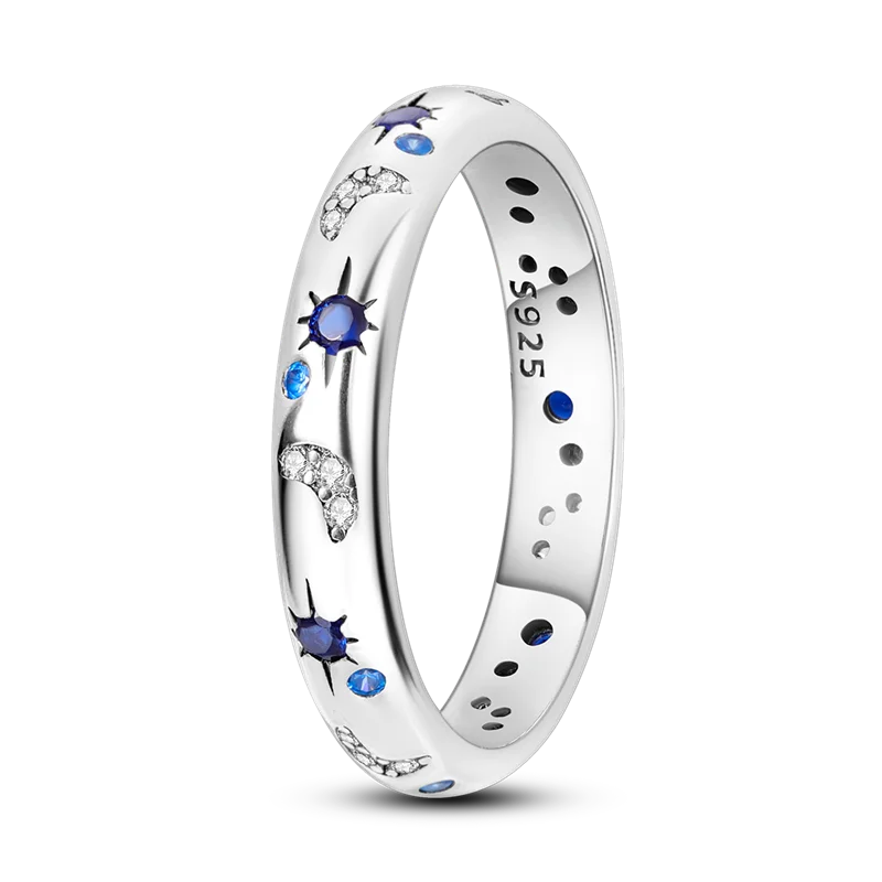 925 Sterling Silver Zirconium Devil's Eye Wedding Ring