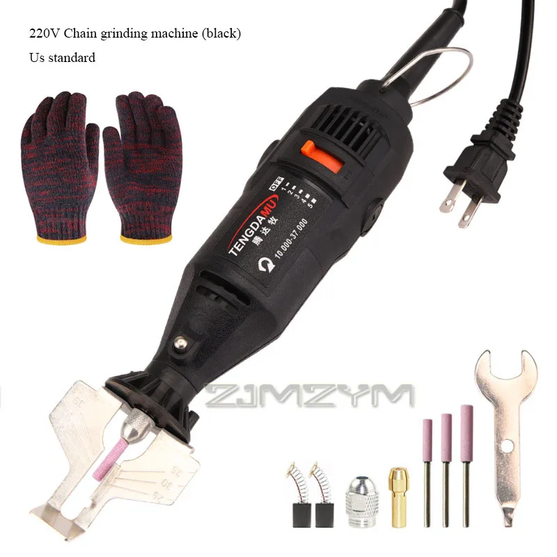 Hoge snelheid elektrische kettingzaagslijper Roterende slijpketting Boormachine Handheld molen Die Saw File met gereedschap Accessoires