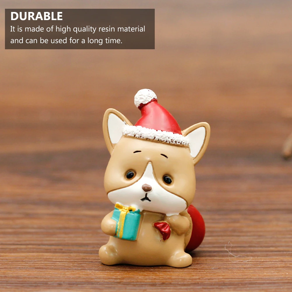 

6 шт., украшение для торта в форме животного из смолы, белый, синий, коричневый, украшение для рождественской вечеринки, 6 шт.