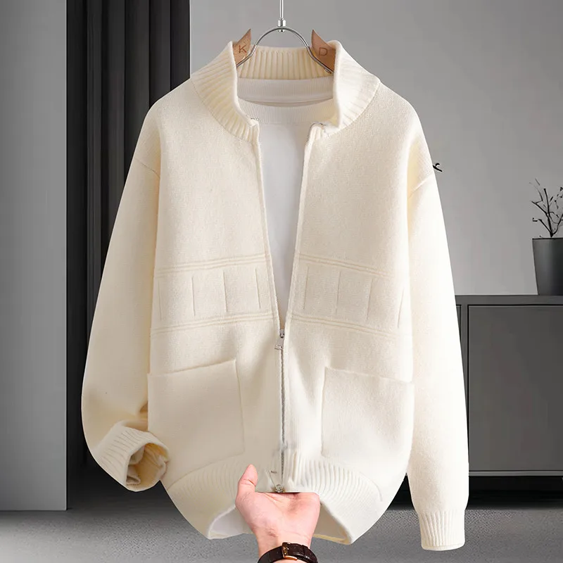 

2025 New Men's Knitted Sweater Cardigan Autumn Winter Casual Zipper Opening Design Comfortable Medium Thin Warmth