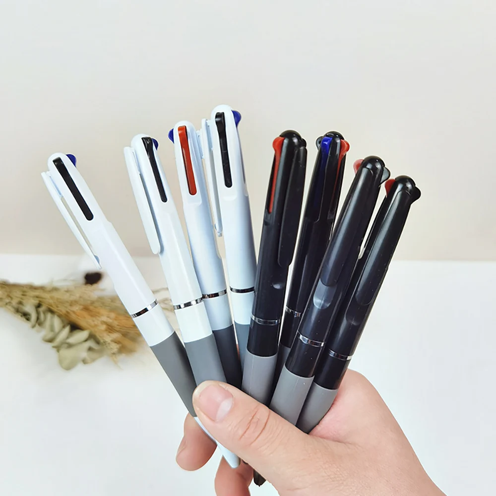 2/4pcs MultiColor Pen 3 in 1 Colorful Retractable Gel Pen 0.5mm Color Ink Refills For Student School Gel Pens Stationery