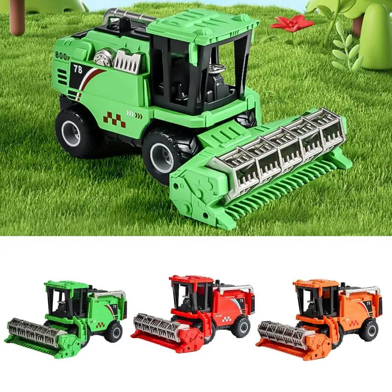 Engineering Truck Toy Diecast Simulation Harvester Model Vehicle Classic Toy Friction Powered For Children Boy Gift