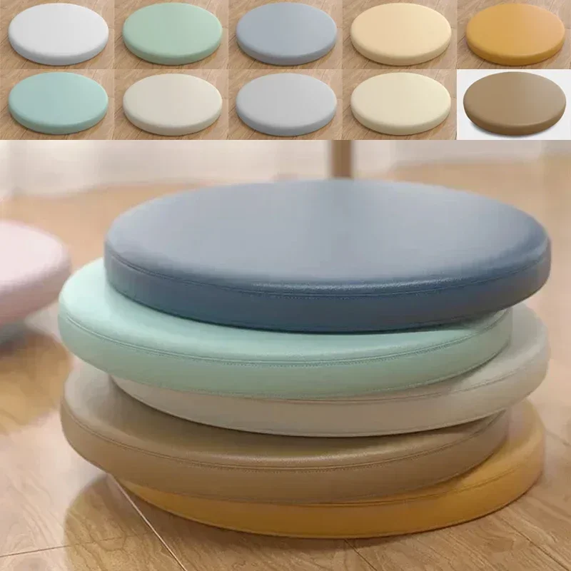 30/35/40/45cm Round PU Seat Cushion Memory Foam Filling Seat Pad Waterproof Anti-slip Cushion with Zipper for Home Office Chair