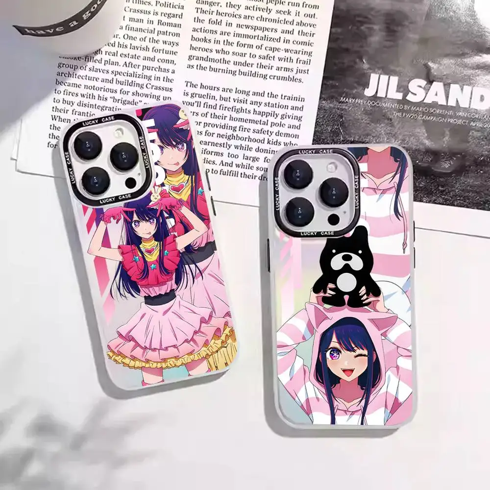 1 قطعة أوشي نو كو أنيمي Ai Hoshino جراب هاتف ليزر IMD اللون فضي شل آيفون 17 16 15 14 13 12 11 الهواء برو ماكس زائد #1