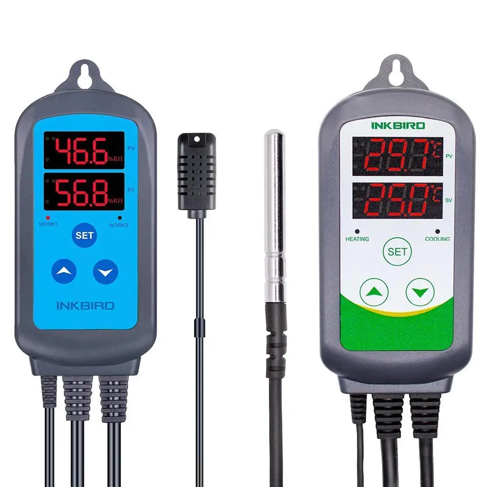 INKBIRD Smart Thermometer Hygrometer Combo ITC-308 Temperature Controller and IHC-200 Humidity Controller for Greenhouse