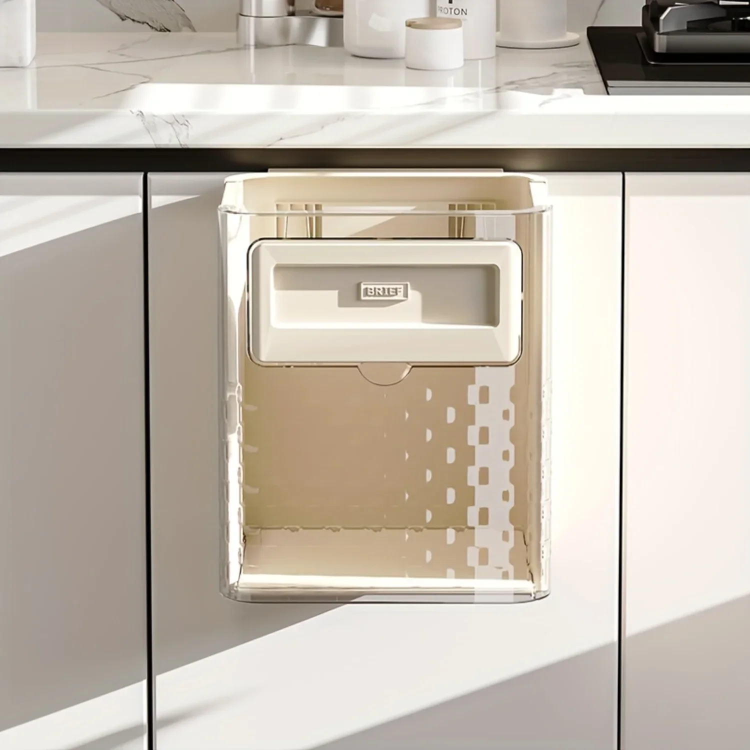 سلة المهملات المعلقة القابلة للطي، دلو معلق على الحائط لباب خزانة المطبخ #5