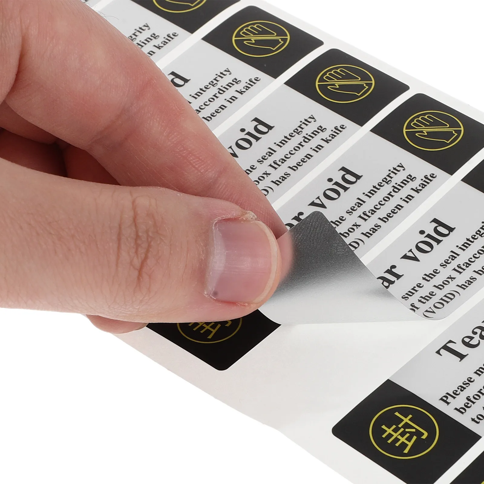 200Pcs Tamper Evident Void Package Stickers Matte Silver Security Seals Warranty Void Barcode Labels for Food Medicine