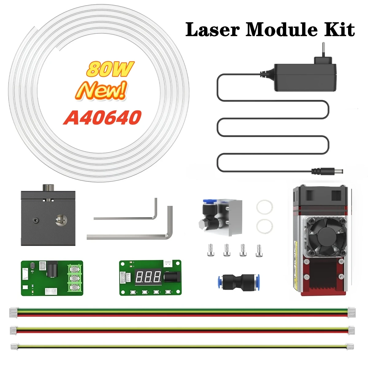 NEJE-A40640 80W 레이저 헤드 모듈 키트, 450nm 블루 라이트 TTL 레이저 모듈 CNC 레이저 조각기 기계 목재 절단 스마트한 도구