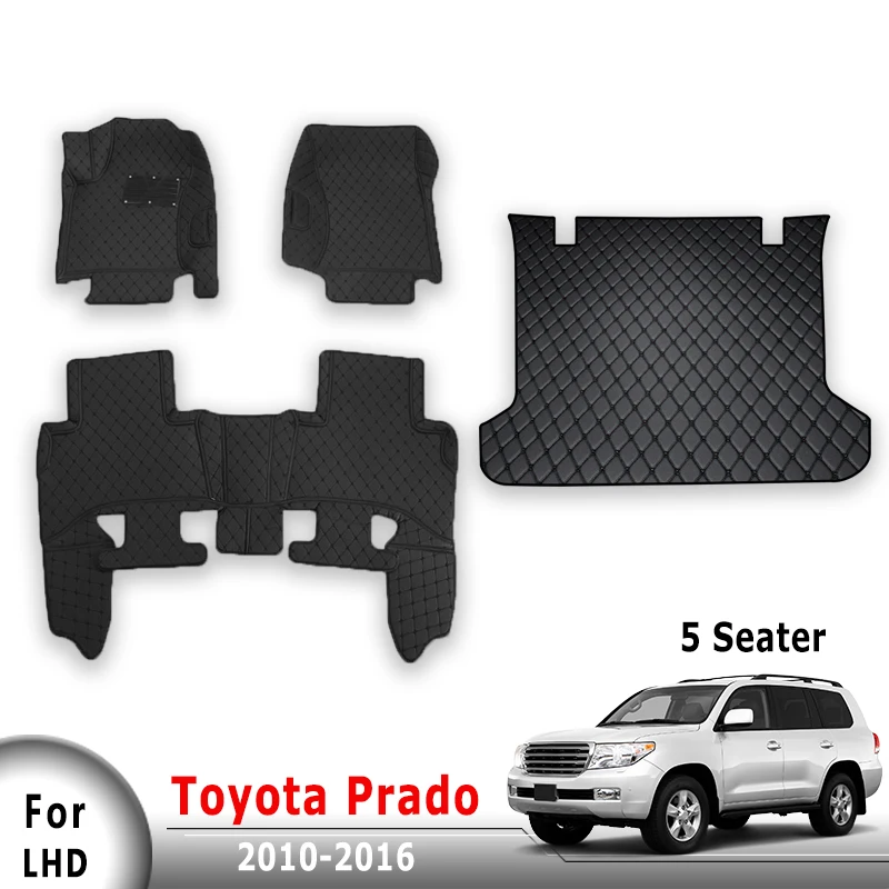 

Car Floor Mats Trunk Carpets For Toyota Prado 2016 2015 2014 2013 2012 2011 2010 (5 Seater) Auto Interior Accessories Waterproof