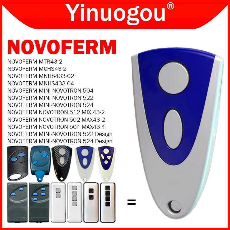 NOVOFERM NOVOTRON 502 504 512 522 524 Ouvre-porte de garage télécommandé 433 MHz Code roulant NOVOFERM Télécommande de porte de garage