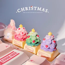 MiFuny Cute Christmas Tree Keycaps Artisan Keycap Custom Handmade Key Caps for Mechanical Keyboard Gaming Accessories Girl Gifts