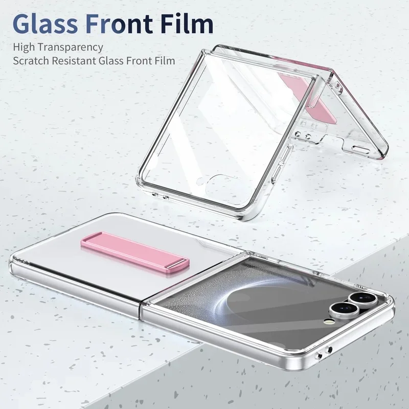 For Samsung Galaxy Z Flip 8 7 6 5 4 5G Shockproof Case With Armor Full Tempered Glass Screen of Transparent Protector