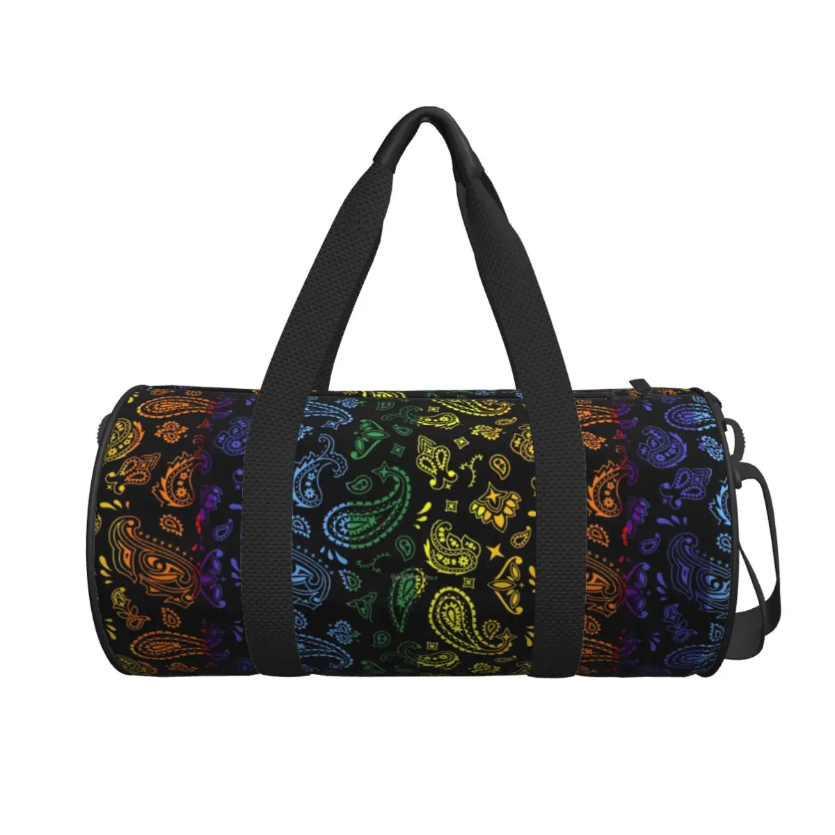 

Rainbow Paisley Pattern Travel Bag Retro Geometric Large Sport Bags Outdoor Men Women Design Gym Bag Casual Retro Fitness Bag