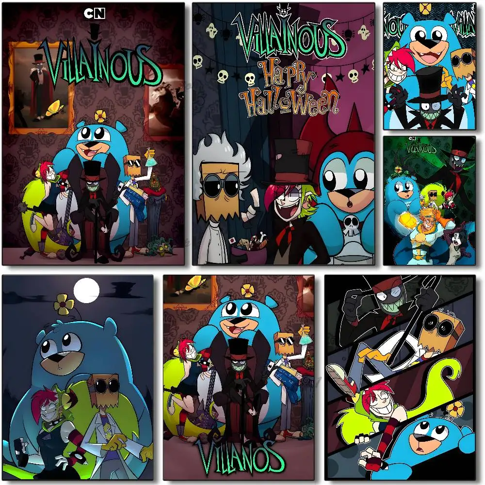 1 Stück Cartoon Villainous Anime Poster Aufkleber Druck Wasserdichter Wandkunstdruck für Wohnzimmer Schlafzimmer Heimdekoration