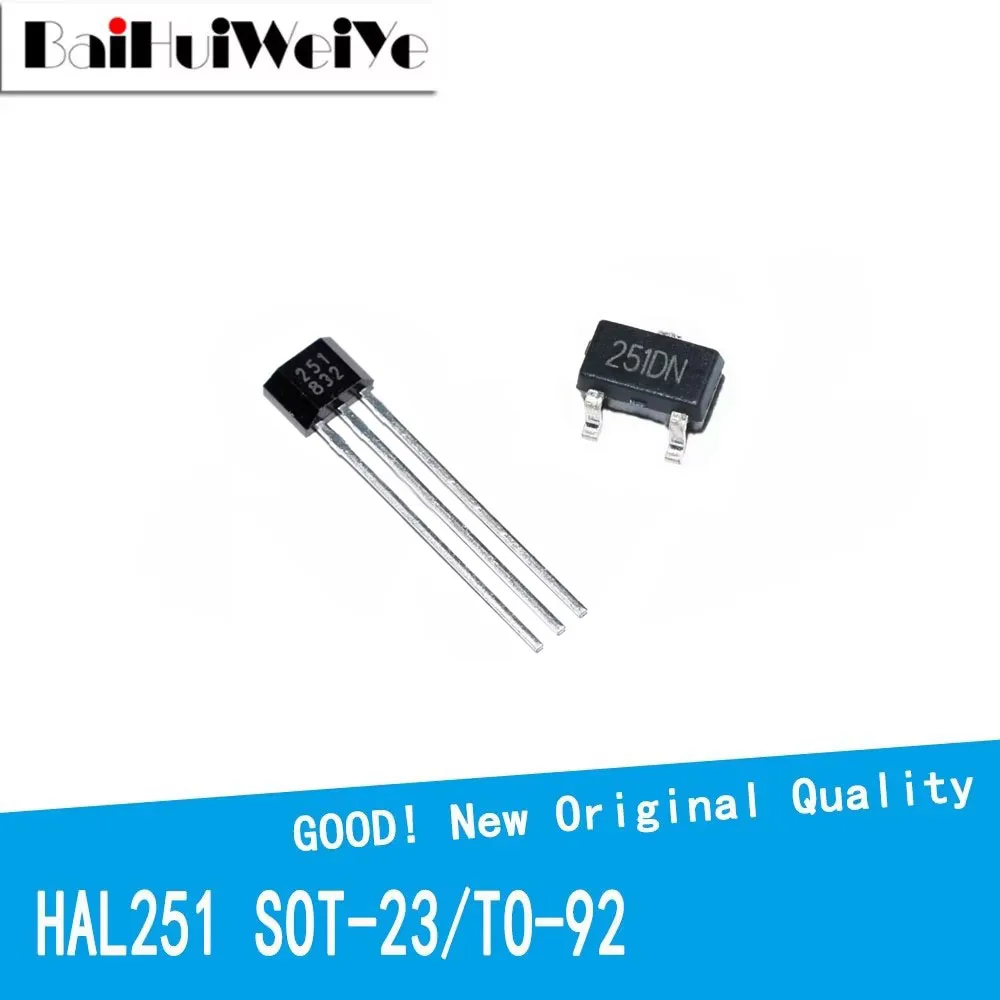 10PCS/LOT HAL251 251 All Pole Micro Power Hall Element Hall Sensor SOT-23 TO-92S DIP SMD New Good Quality Chipset