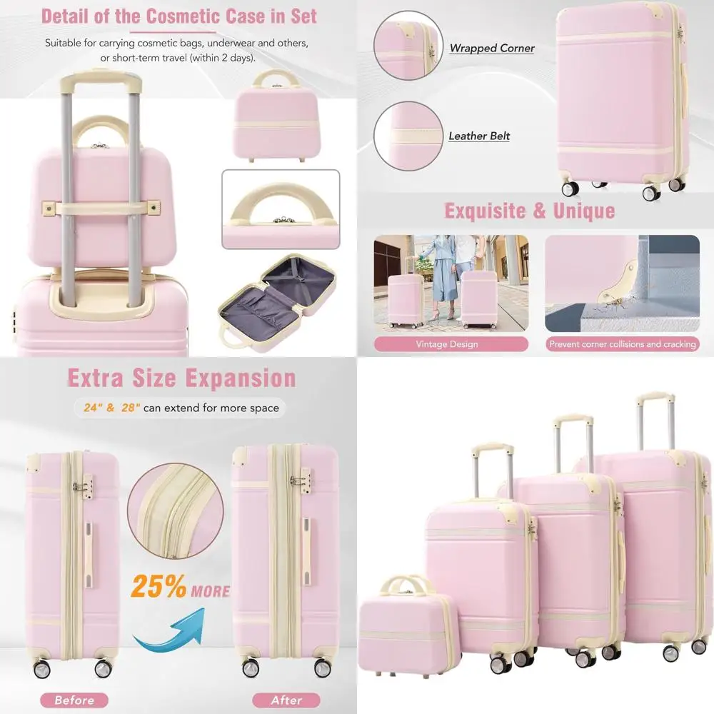 

4-Piece TSA-Approved ABS Hardshell Luggage Set