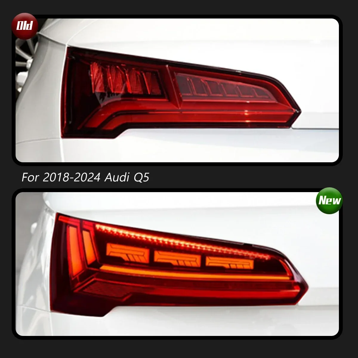 نوع سيارة لأودي Q5 LED الضوء الخلفي 2018-2024 ترقية تعديل إلى جديد DRL ديناميكية بدوره إشارة LED الضوء الخلفي اكسسوارات السيارات