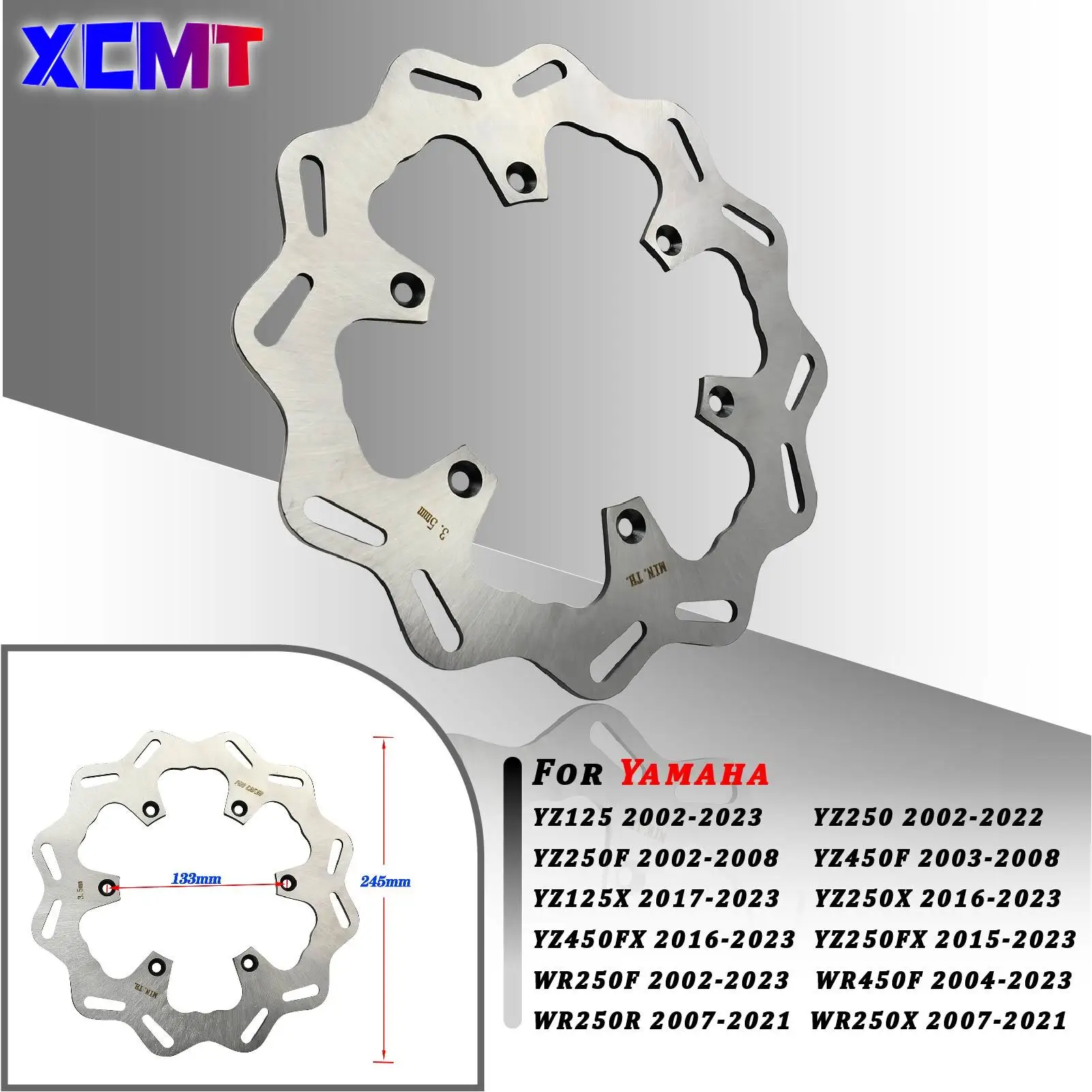 

Motorcycle 270mm 245mm Front Rear Brake Disc Rotor Disk For Yamaha YZ125 YZ250 1998-2021 YZ250F YZ450F 2001-2021 WR250F WR450F