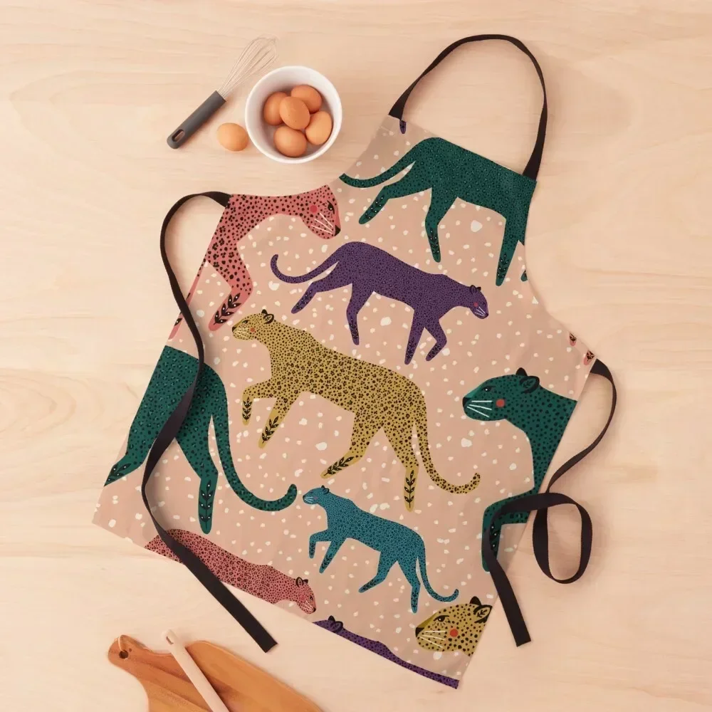 

Радужный леопардовый фартук для приготовления пищи, уборки дома, милые кухонные вещи для дома и кухни, фартук