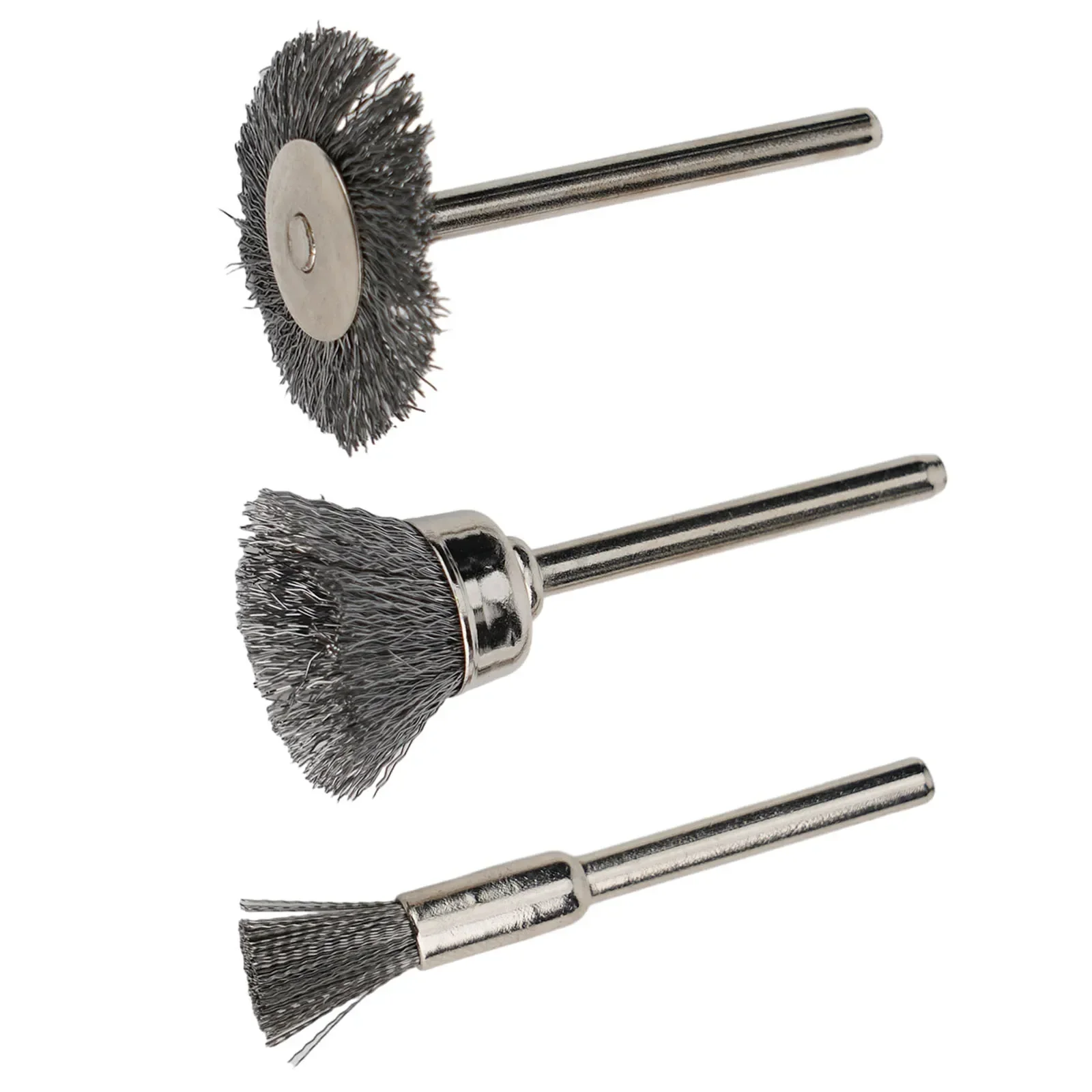 Power Tool Wire Brush Wire Wheel Rotary Tool Stainless Steel Steel Brush Wire Wheel With Rod Brushes Polishing Grinding