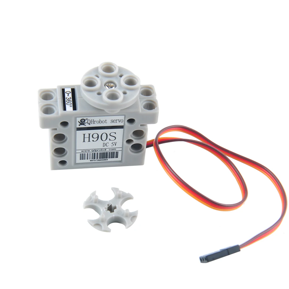 Servomotor digital H90S 2kg 5V 360 °   Conector de 3 pines, engranaje metálico compatible con servos de bloques de construcción Legoeds Big Torque
