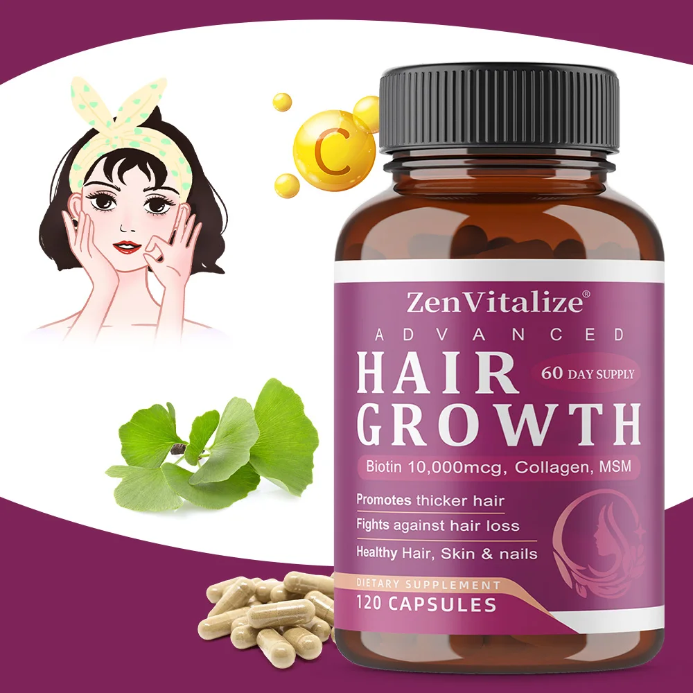 Biotin & Collagen Supplement - Extra Strength, Thicker Hair Growth, Healthy Skin & Stronger Nails Supplement, Beauty Health