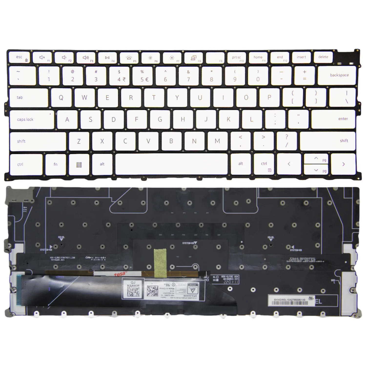 

100%New Original US For DELL XPS13 9300 9301 9310 2020 P117G Laptop Keyboard