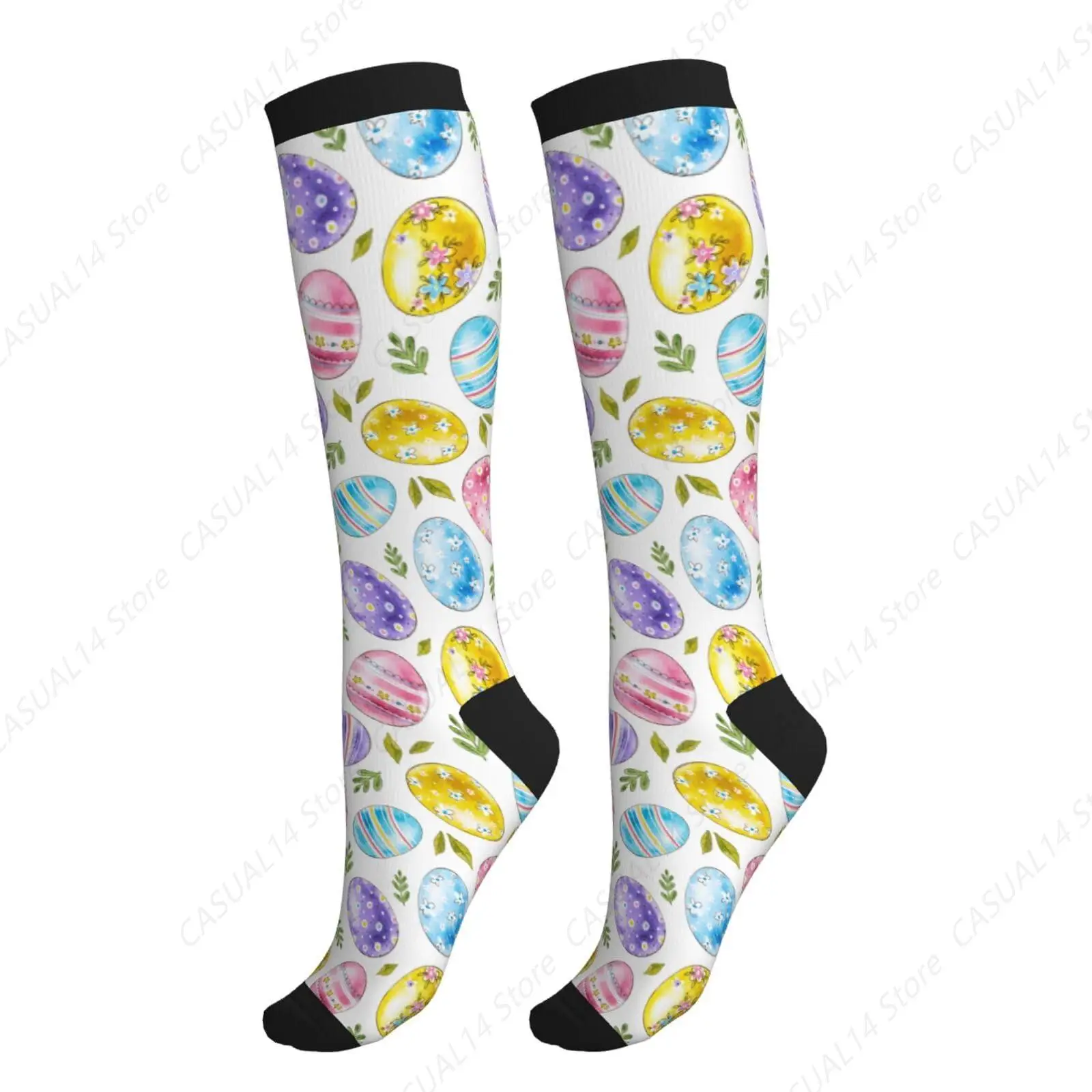 

Компрессионные носки с пасхальными яйцами, гольфы до колена, новинка для женщин и мужчин, спортивный бег, пеший туризм, медсестра
