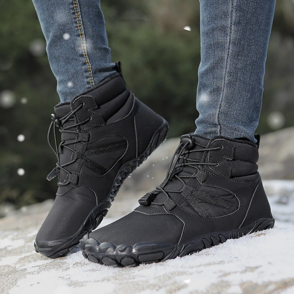 Winter Snow Shoes for Men Women 2023 Keep Warm Barefoot Shoes Outdoor Hiking Shoes Plush Platform Ankle Barefoot Snow Boots