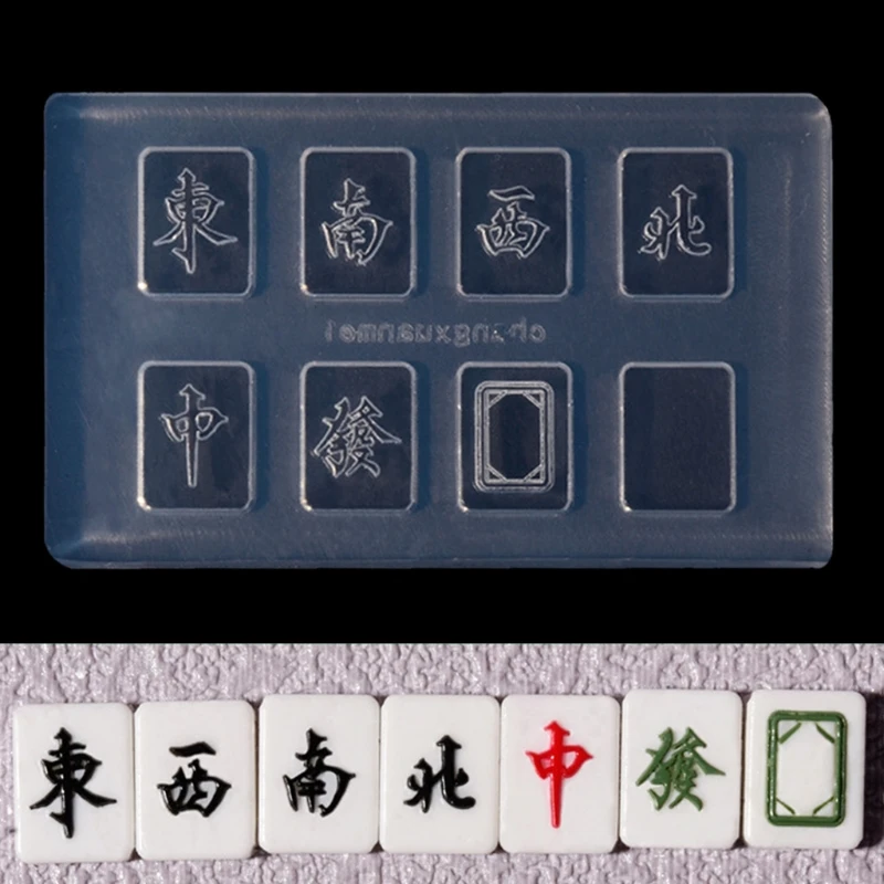 Chinese Majong Silicone Mold for Creative Mahjong Dice Epoxy Resin Casting Mold Resin Silicone Mold for DIY Craft Projec