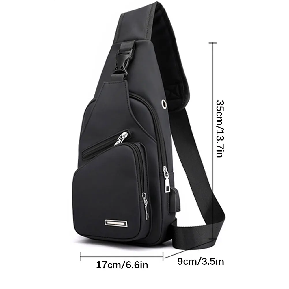 Casual Crossbody Bag Fashion Men\'s Shoulder Bag Multiple Pockets Anti-Theft Sling Bag Sport Messenger Chest Backpack For Outdoor