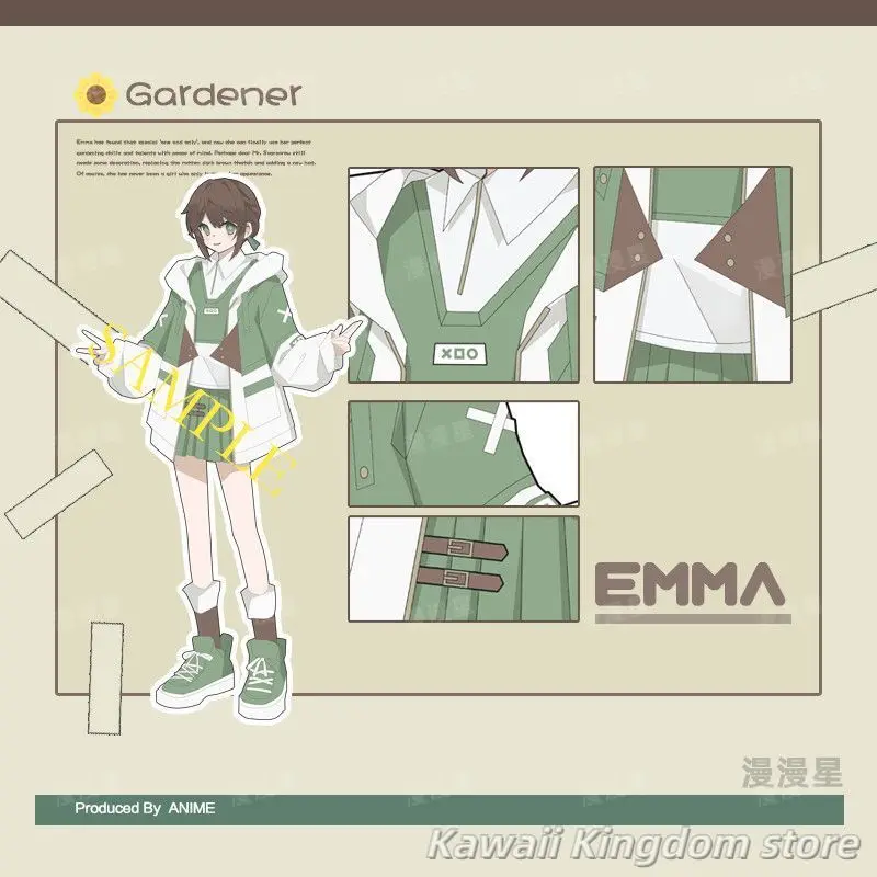 

Game Identity V Emma Woods Cosplay Costume Sweater Coat Pants Skirt Men Woman Halloween Mascot Student Accessory Fans Gift