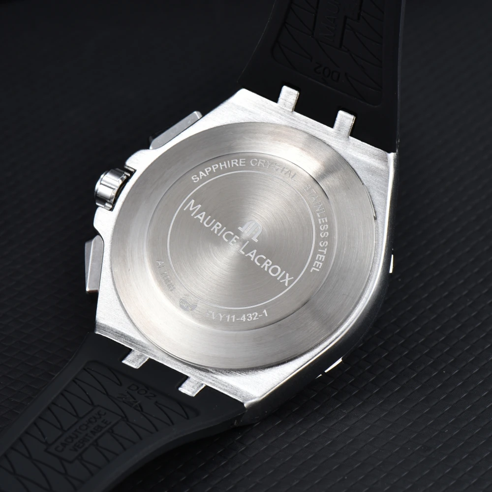 موريس لاكروا أيكون طبعة خاصة الفايكنج 43 مللي متر شريط مطاطي ساعة كوارتز بكرونوغراف للرجال سوار مجوهرات Rologio Reloj