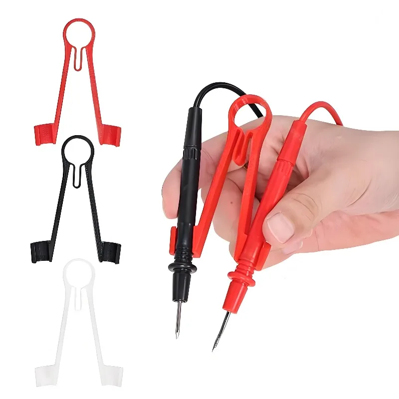Einhand-Multimeter 8mm Messspitzenhalter - Rote/Schwarze/Weiße Prüfleitungs-Klemme für Elektriker, Freihalten Sie Ihre Hände zum Löten – Detail 1