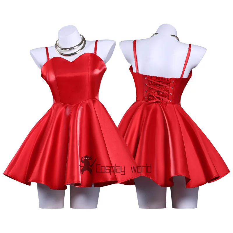 New Panty Stocking with Garterbelt Panty Anarchy Cosplay Costumes Red Dress Earring Anime Costume Halloween Party Women Girls