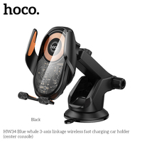 HOCO HW34 3-axis Linkage Wireless Fast Charging Car Phone Holder Center Console For Iphone Xiaomi Huawei Fast Charger In Car