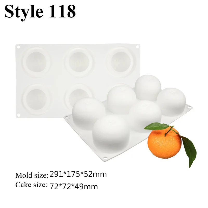 3D Orange Shape Cake Mould Silikonform Fruit Moule Flower Silicone Mold For Baking Frozen Fondant Dresser Bread Mousse Bark Tool