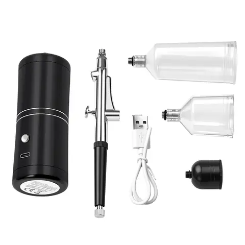 Portable Airbrush With Compressor USB/Battery 1000mAh For Face Beauty Nail Art Cake Decorating, Makeup Model Painting