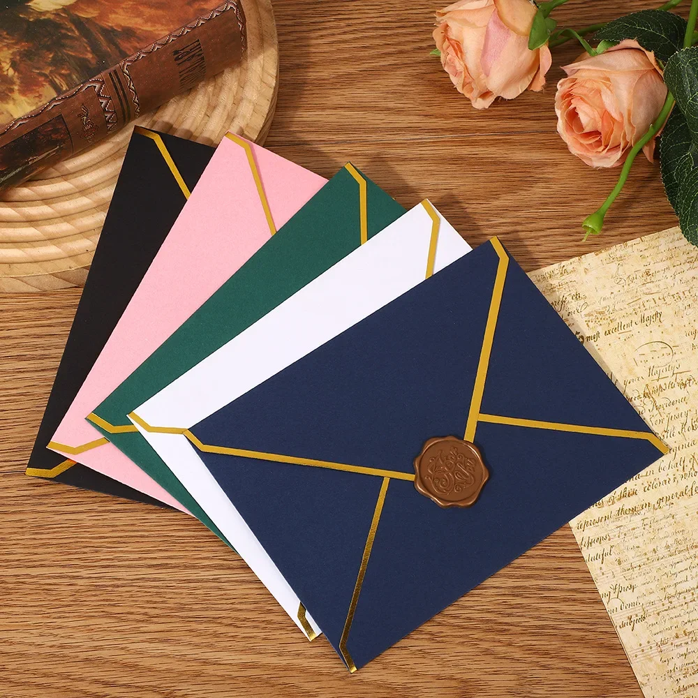 50 teile/los Vergoldung Umschläge 12x16,5 cm Hochzeit Einladungen Business Supplie Postkarte Geschenkbox Verpackung Lagerung Schreibwaren