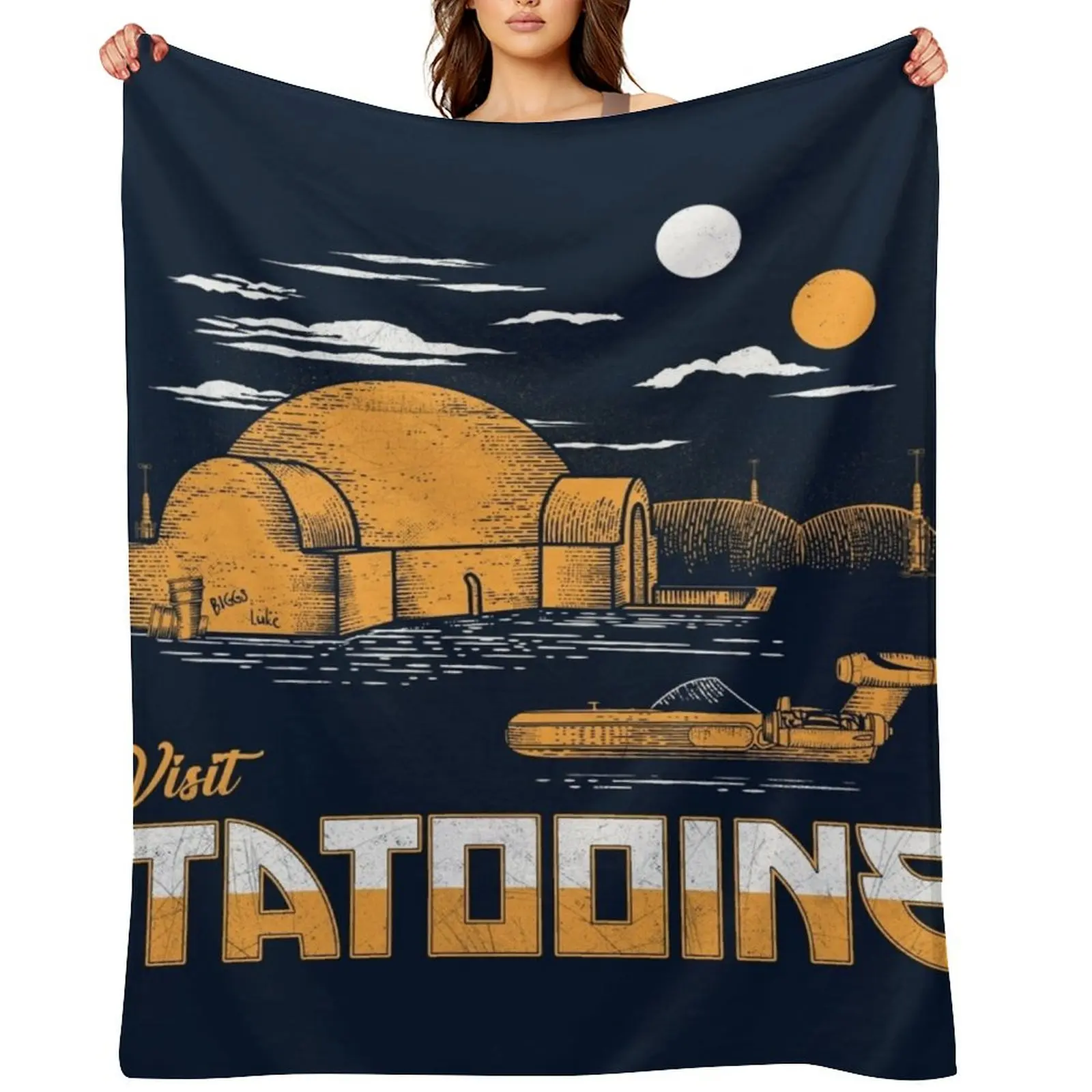 

Visit Tatooine Throw Blanket Personalized Gift For Baby For Decorative Sofa Flannel Blankets