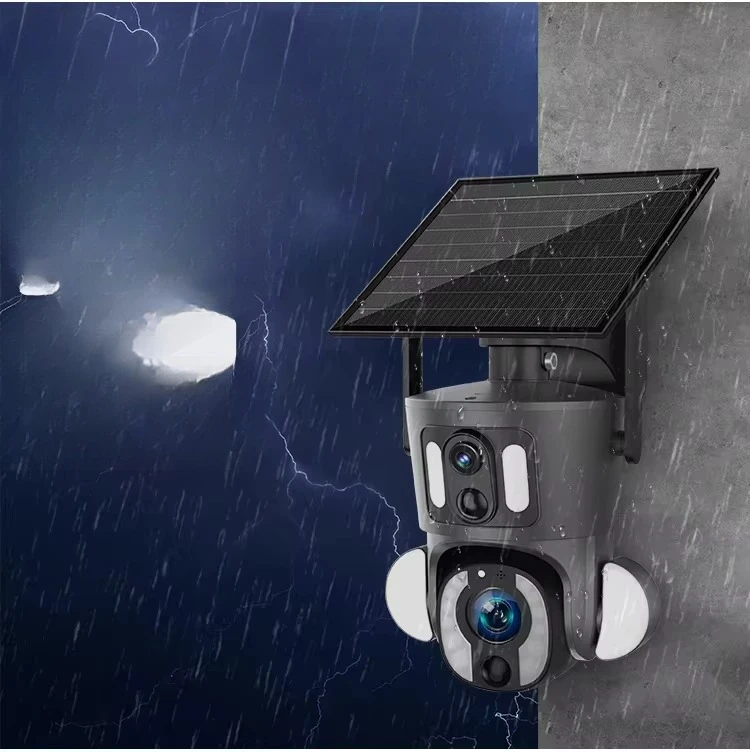 WSL 2025 تصميم جديد عدسة Daul نظام أمن المنزل الذكي البانورامي IP CCTV 5MP كاميرا 10x التكبير كاميرا ويب بالطاقة الشمسية