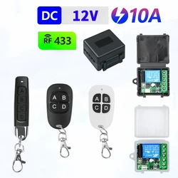 433Mhz DC 12V 1CH interruttore di controllo remoto Wireless universale 10A modulo ricevitore relè trasmettitore RF 433Mhz per cancello a LED Garage