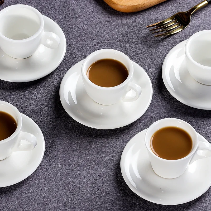 Ceramic Mini Coffee Mug Household Coaster Spoon Afternoon Tea Table Decoration Home Desktop Exquisite Gift