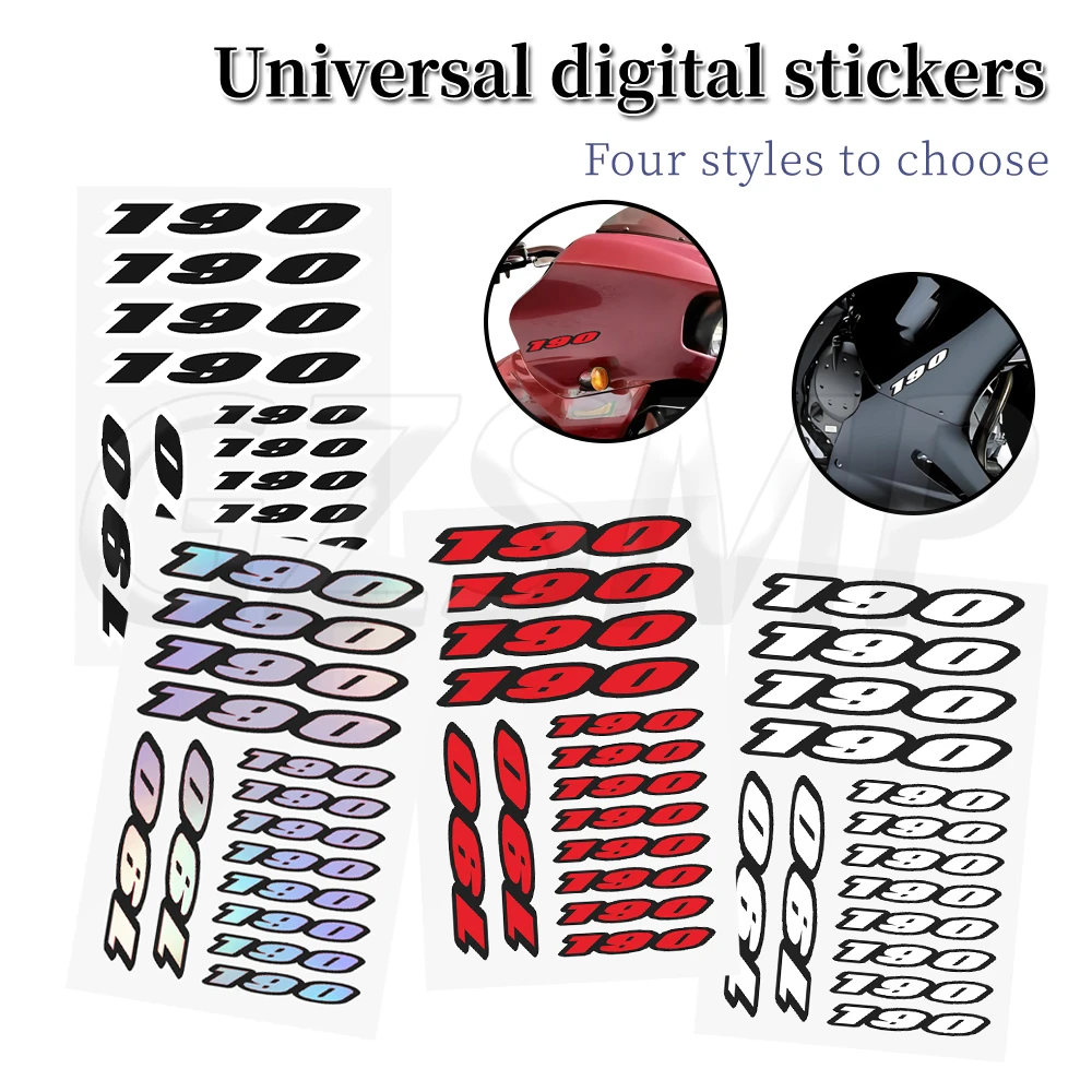 

Number 190 Motorcycle Helmet Stickers Fuel Tank Deco Decals fit for Honda CB190 R SS X CB190TR CBF190R